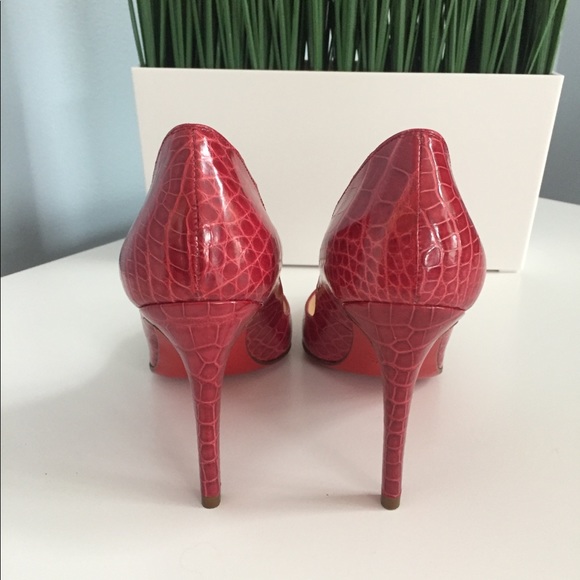 NIB Christian Louboutin Pink Croc Pigalle - Picture 3 of 4